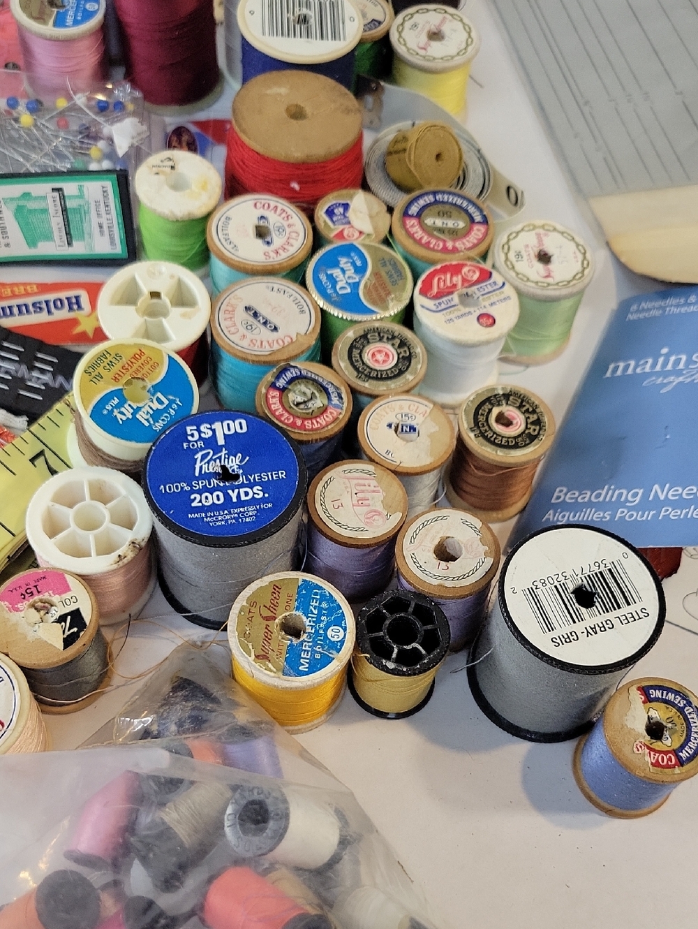 Sewing Notions Lot with Thread Spools & Scissors - Multi - Picture 15 of 17